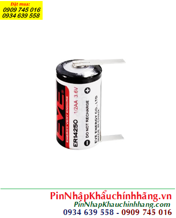 EVE ER14250 (chân thép hàn), Pin nuôi nguồn PLC EVE ER14250 lithium 3.6v 1/2AA 1200mAh 